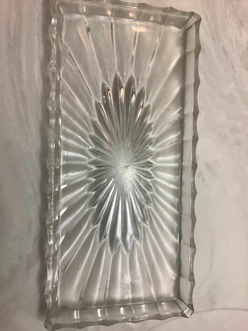 Federal Glass Windsor Pattern Clear Cut Rectangle 8 3/8 X 4 1/2 Cheese tray
